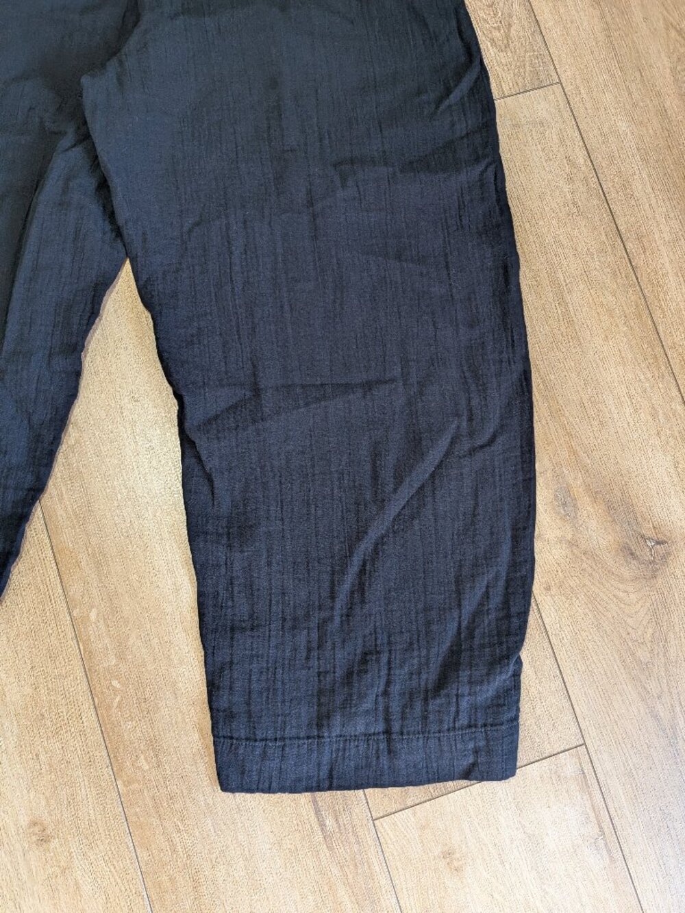 NWT Old Navy High-Waisted Crinkle Gauze Barrel Ankle Pants Black #880219 size LP - Picture 10 of 11